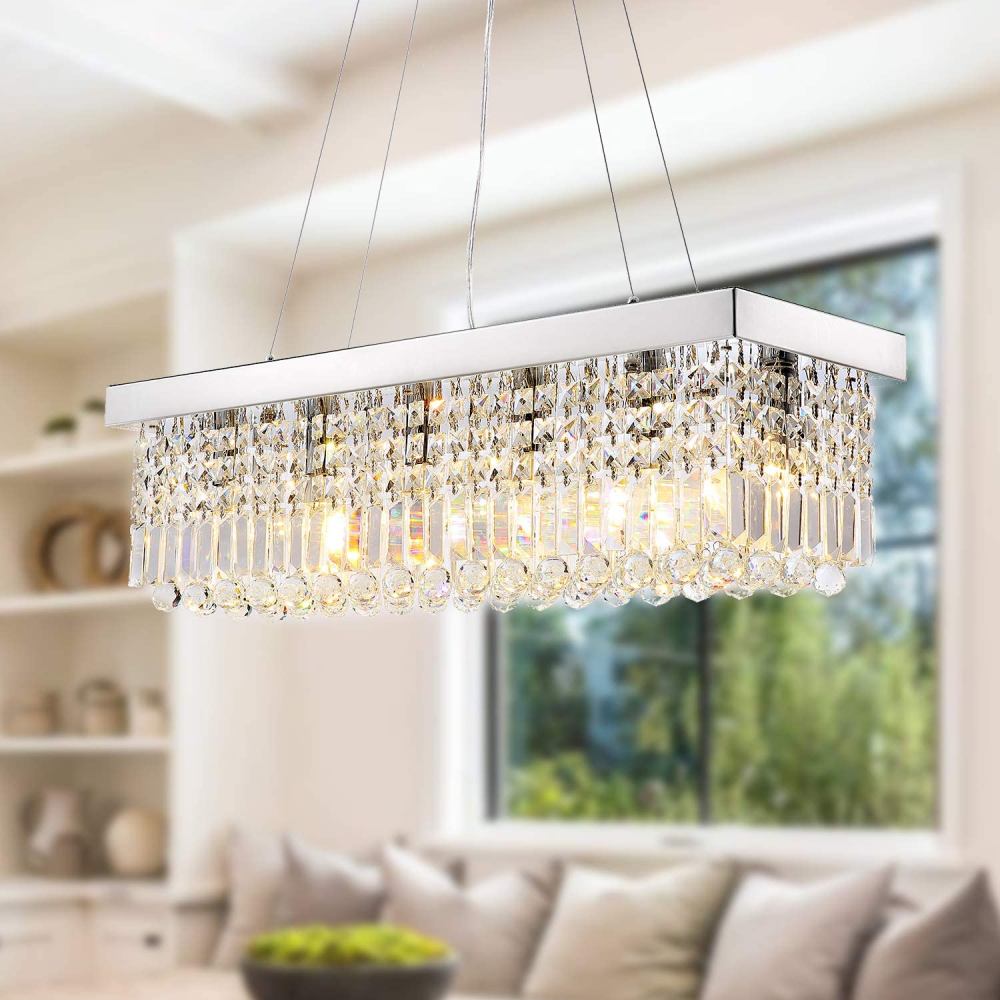 Rectangular Crystal Chandelier, L47"(10-Lights): image 2