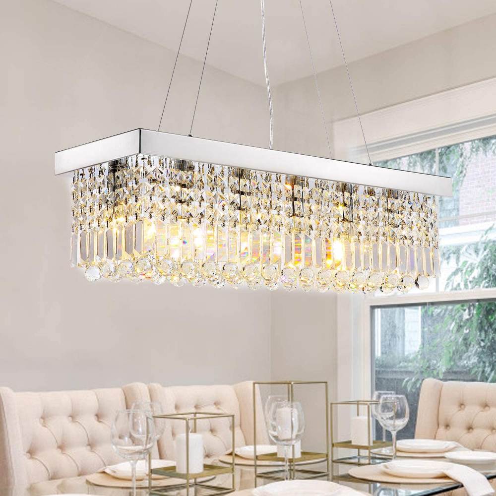 Rectangular Crystal Chandelier, L47"(10-Lights): image 5