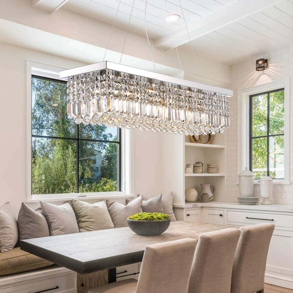 Rectangular Crystal Chandelier, L47"(10-Lights): image 6