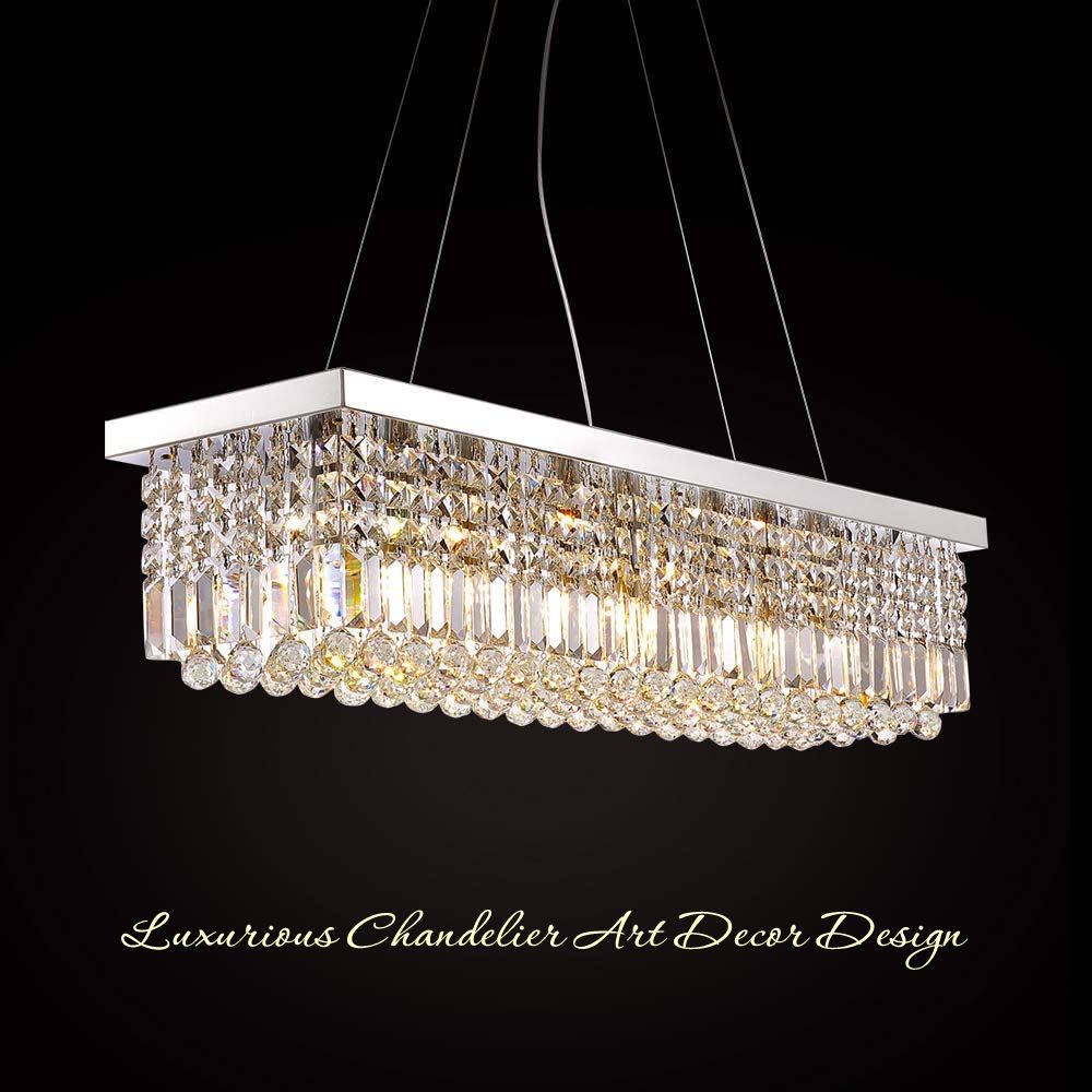 Rectangular Crystal Chandelier, L47"(10-Lights): image 7